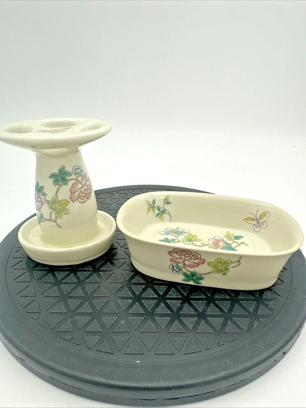 Vintage Cho-Cho San Francisco Takahashi Soap Dish & Tooth Brush Holder EUC Set